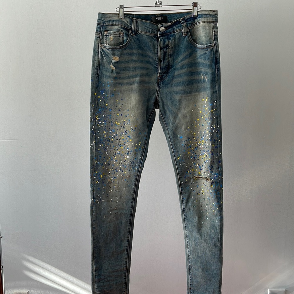 Amiri Paint Splatter Detail Denim Jeans
